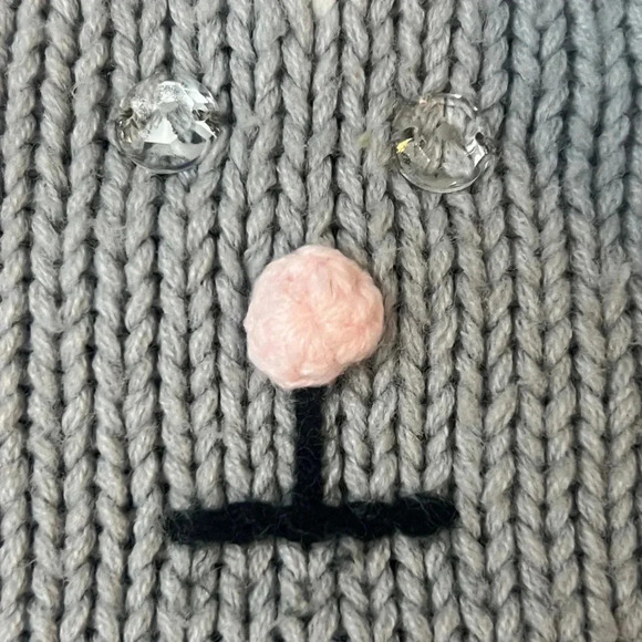 Vintage cozy cardigan cottage core  sweater black and white bunny print style - Picture 7 of 14